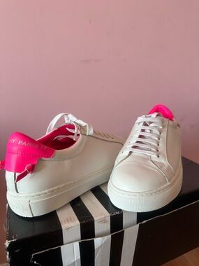 Givenchy Pink Leather Sneakers with Hot Pink Accent